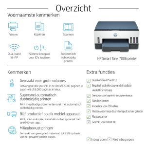 HP Smart Tank 7006 AiO Inkjetprinter | 4800 x 1200 DPI | Wifi | Kleur - Afbeelding 24