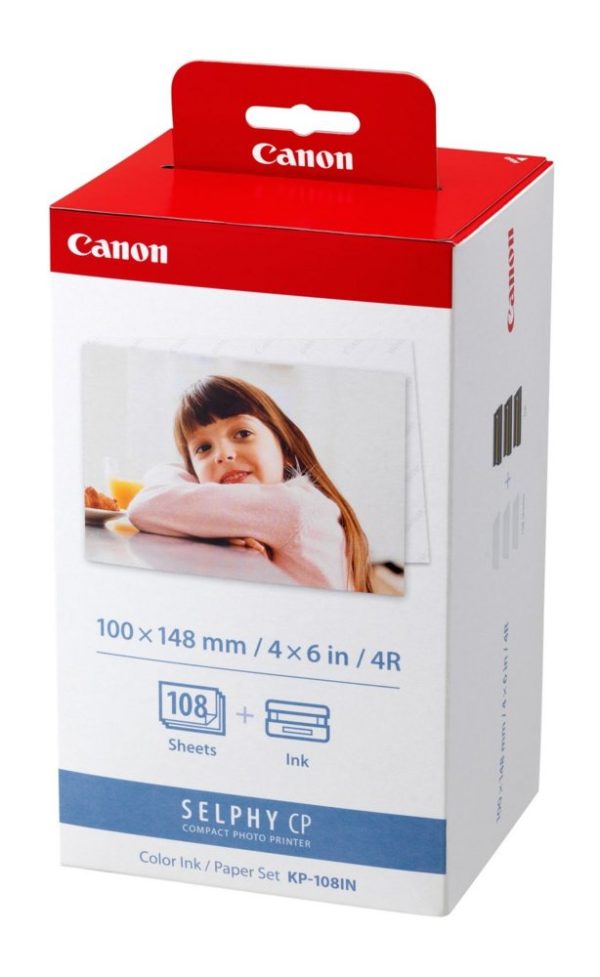 Canon KP-108IN | Fotopapierpakket | 108 vellen | Inclusief inkt | 10x15 cm | Wit/Rood - 0