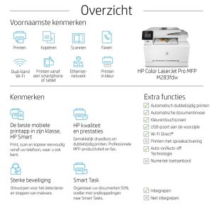 HP Color LaserJet Pro MFP M283fdw AiO Printer | 600 x 600 | Wifi | Kleur - Afbeelding 20