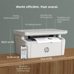HP LaserJet Pro MFP M140w AiO Laserprinter | 600 x 600 DPI | Wifi | Zwart/Wit - Afbeelding 7