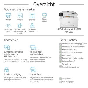HP Color LaserJet Pro M282nw Laserprinter | 600 x 600 DPI | Wifi | Kleur - Afbeelding 16
