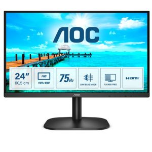 AOC 24B2XDM 23,8" | 1920x1080 Full HD VA | 75Hz | 4ms | 3-zijdig Randloos | Flicker-Free | Low Blue Light | Monitor | RENEWED - Afbeelding 1