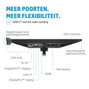HP E24m G4 23,8" | 1920x1080 FHD IPS | 5ms | 99% sRGB | USB-C met 65W Power Delivery | 5MP Pop-up Webcam | Stereo Speakers | Microfoon | Monitor - Afbeelding 10