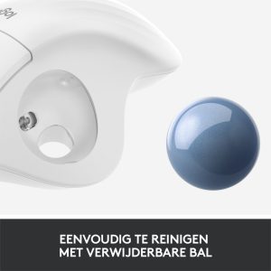 Logitech M575 Ergo Trackball | Ergonomische Draadloze Muis | Rechtshandig | RF + Bluetooth | 2000 DPI | Wit - Afbeelding 8