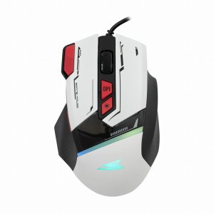 Baracuda MANTA RGB | Bekabelde Gaming Muis | Rechtshandig | USB-A | 12800 DPI | Wit - Afbeelding 1