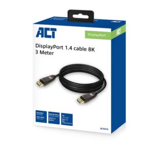 ACT AC4074 | DisplayPort 1.4 Kabel | 3 meter | 8K @60Hz | 4K @120Hz - Afbeelding 5