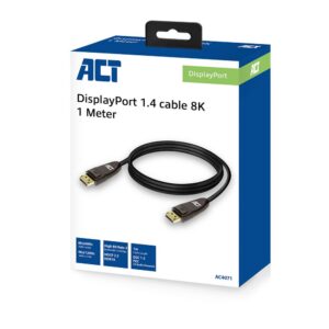 ACT AC4071 | DisplayPort 1.4 Kabel | 1,0m | Zwart - Afbeelding 5