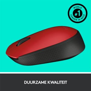 Logitech M171 | Draadloze Muis | Links- en Rechtshandig | RF | 1000 DPI | Rood/Zwart - Afbeelding 7