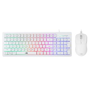 Baracuda ORCA RGB | Bekabeld Gaming Toetsenbord inclusief Muis | QWERTY | Wit - Afbeelding 1