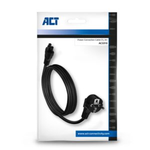 ACT AC3310 | Elektriciteitssnoer | 2 Meter | CEE7/7 naar C5 Stekker (3-Pin) | Zwart - Afbeelding 5