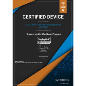 ACT AC7048 | Docking Station & Poortreplicator | USB-C 3.2 Gen 1 | Zwart - Afbeelding 6