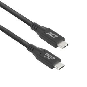 ACT | USB4 Kabel | 20Gbps | 240W | USB-C naar USB-C | 0,5m | Zwart - Afbeelding 1