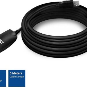 ACT AC6005 | USB 2.0 Signaalversterker | USB-A naar USB-A | 5m | Zwart - Afbeelding 1