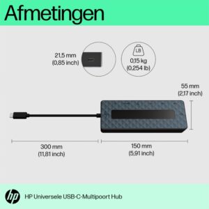 HP Universal Multiport Hub | USB-C | Zwart - Afbeelding 11