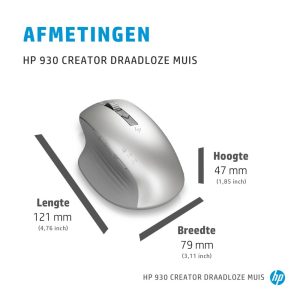 HP 930 Creator | Draadloze Muis | Bluetooth | 3000 DPI | Zilver - Afbeelding 17
