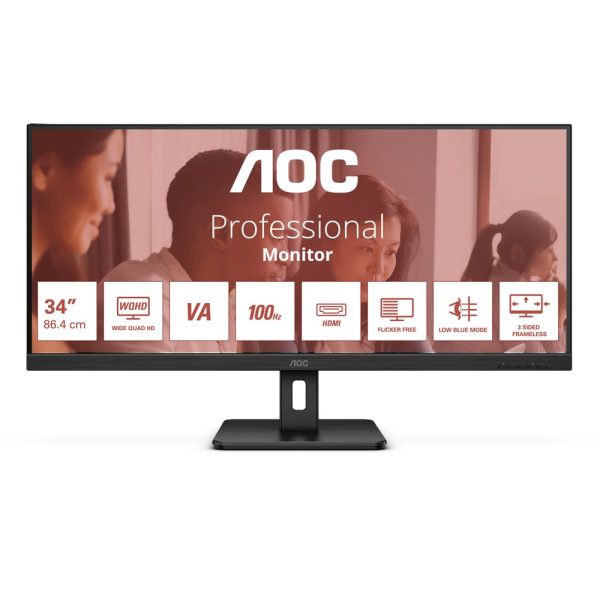 AOC U34E2M 34" | UWQHD 3440x1440 | VA | 100Hz | 4ms | Ultrawide Monitor - 0