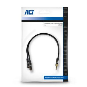 ACT AC3620 | 3.5mm Splitterkabel | 0,15 Meter | 1x Male naar 2x Female | Zwart - Afbeelding 4