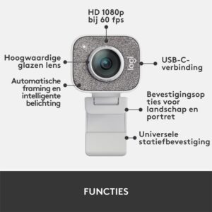 Logitech StreamCam | 1080p 60FPS USB-C Webcam met Microfoon | Wit - Afbeelding 12
