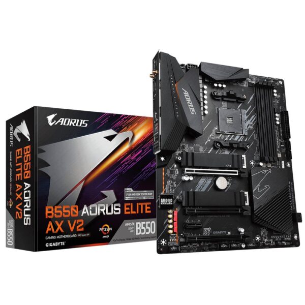 Gigabyte B550 AORUS ELITE AX V2 | Socket AM4 | AMD B550 | 4xDDR4 | ATX | Moederbord - 0