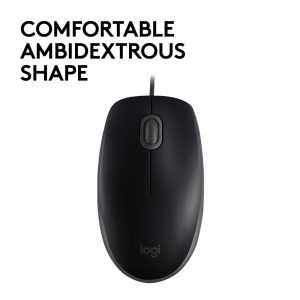 Logitech B110 Silent | Bekabelde Muis | Links- en Rechtshandig | USB-A | 1000 DPI | Zwart - Afbeelding 5