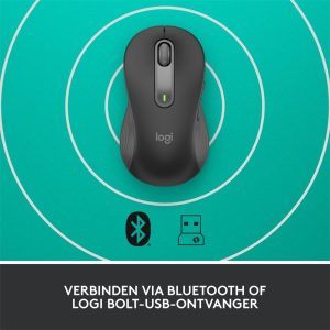Logitech Signature M650 | Draadloze Muis | Linkshandig | RF + Bluetooth | 2000 DPI | Grafiet - Afbeelding 11