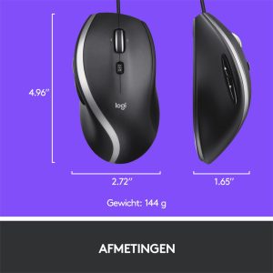 Logitech M500s Advanced | Bekabelde Muis | Rechtshandig | USB-A | 4000 DPI | Zwart/Zilver - Afbeelding 8