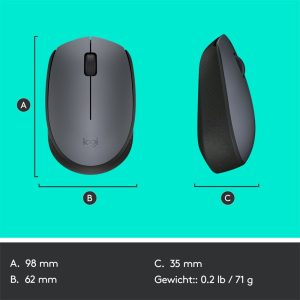 Logitech M170 | Draadloze Muis | Links- en Rechtshandig | RF | 1000 DPI | Grijs - Afbeelding 10