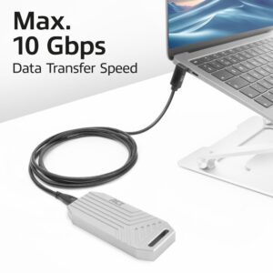 ACT AC7472 | USB 3.2 Gen 2 Kabel | USB-C (recht) naar USB-C (haaks boven/beneden) | 60W | 10Gbps | 2m | Zwart - Afbeelding 6
