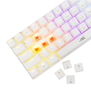 Baracuda DOLPHIN RGB 60% | Bedraad Gaming Toetsenbord | Red Switches | Anti-Ghosting | QWERTY | Wit - Afbeelding 4