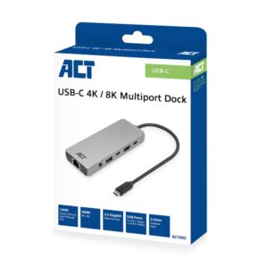 ACT AC7095 | Docking Station | USB-C | Zilver - Afbeelding 4