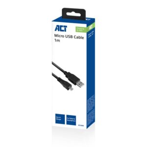 ACT AC3000 | USB 2.0 | USB-A naar Micro-USB-B | 1m | Zwart - Afbeelding 4