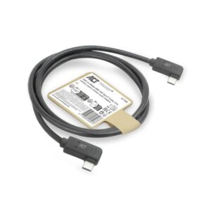 ACT AC7486 | USB 3.2 Gen 2 Kabel | USB-C (haaks links/rechts) naar USB-C (haaks links/rechts) | 60W | 10Gbps | 0,5m | Zwart - Afbeelding 8