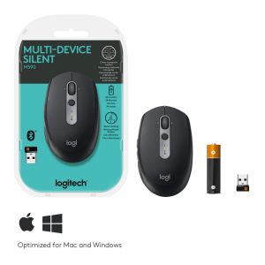 Logitech M590 Multi-Device Silent | Draadloze Muis | Rechtshandig | RF + Bluetooth | 1000 DPI | Zwart - Afbeelding 9