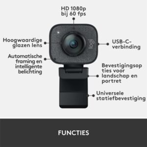 Logitech StreamCam | 1080p 60FPS USB-C Webcam met Microfoon | Grafiet - Afbeelding 16