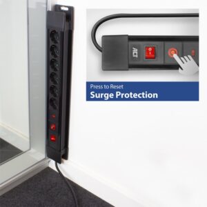 ACT AC2450 | Stekkerdoos met Overspanningsbeveiliging | 6 Stopcontacten | 1,5 m | Zwart - Afbeelding 5