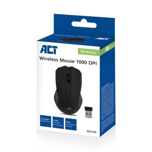 ACT AC5105 | Draadloze Muis | Links- en Rechtshandig | RF | 1000 DPI | Zwart - Afbeelding 6