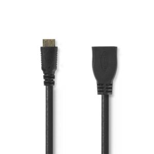 Nedis CVGP34590BK02 | 0,2 m HDMI Kabel | HDMI Type C (Mini) naar HDMI Type A | Zwart - Afbeelding 1