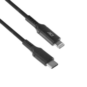 ACT kabel | USB-C naar Lightning | 1 m | Zwart | AC3095 - Afbeelding 1
