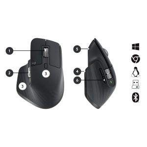 Logitech MX Keys Combo for Business Gen 2 | Draadloze Toetsenbord- en Muis-combo | RF / Bluetooth | QWERTY US International | Grafiet - Afbeelding 7