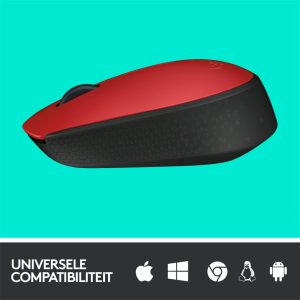 Logitech M171 | Draadloze Muis | Links- en Rechtshandig | RF | 1000 DPI | Rood/Zwart - Afbeelding 6