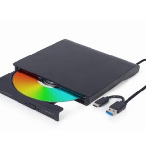Gembird DVD-USB-03 | Externe CD/DVD Brander & Speler | USB & USB-C | Compact ontwerp | Zwart - Afbeelding 1