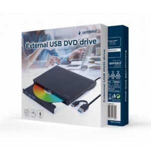 Gembird DVD-USB-03 | Externe CD/DVD Brander & Speler | USB & USB-C | Compact ontwerp | Zwart - Afbeelding 3