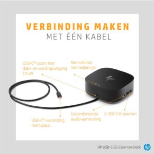 HP G5 Essential Dock | Docking Station | USB-C | Zwart - Afbeelding 13
