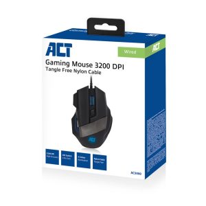 ACT AC5000 | Bedrade Gaming Muis | Rechtshandig | USB-A | 3200 DPI | Zwart - Afbeelding 4