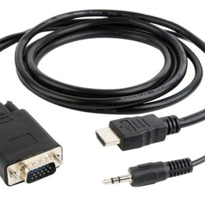 Gembird A-HDMI-VGA-03-6 | HDMI naar VGA Adapter met Audio | 1,8 m | Zwart - Afbeelding 1