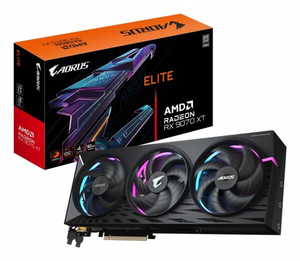 Gigabyte AORUS Radeon RX 9070 XT ELITE | 16GB GDDR6 VRAM | Videokaart | GPU | AMD - 0