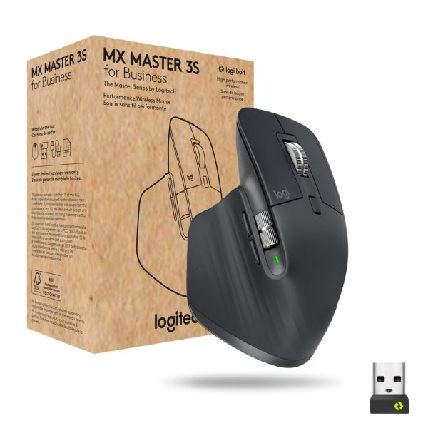 Logitech MX Master 3s for Business | Draadloze Muis | RF-Draadloos + Bluetooth | 8000 DPI | Grafiet - 0