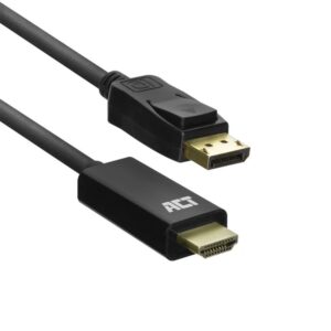 ACT AC7550 | DisplayPort naar HDMI Kabel | 1,8 m | Zwart - Afbeelding 3