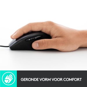 Logitech M500s Advanced | Bekabelde Muis | Rechtshandig | USB-A | 4000 DPI | Zwart/Zilver - Afbeelding 4