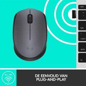 Logitech M170 | Draadloze Muis | Links- en Rechtshandig | RF | 1000 DPI | Grijs - Afbeelding 8